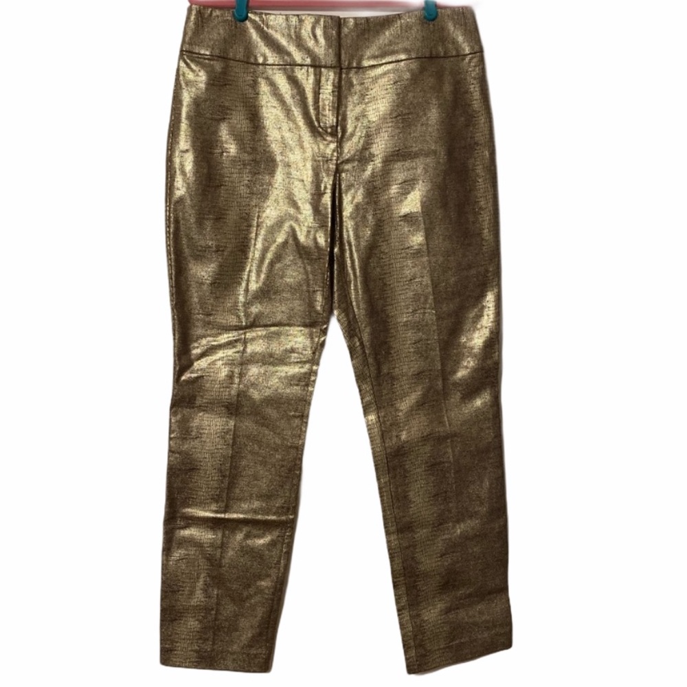 Alfani Gold Metallic Python Snakeskin Slim Pants